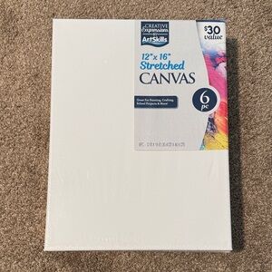 12" x 16" Stretched Canvas - White (6 pc)